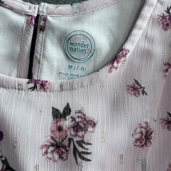 Wonder Nation Pink Floral Kids Dress - Picture 3 of 4